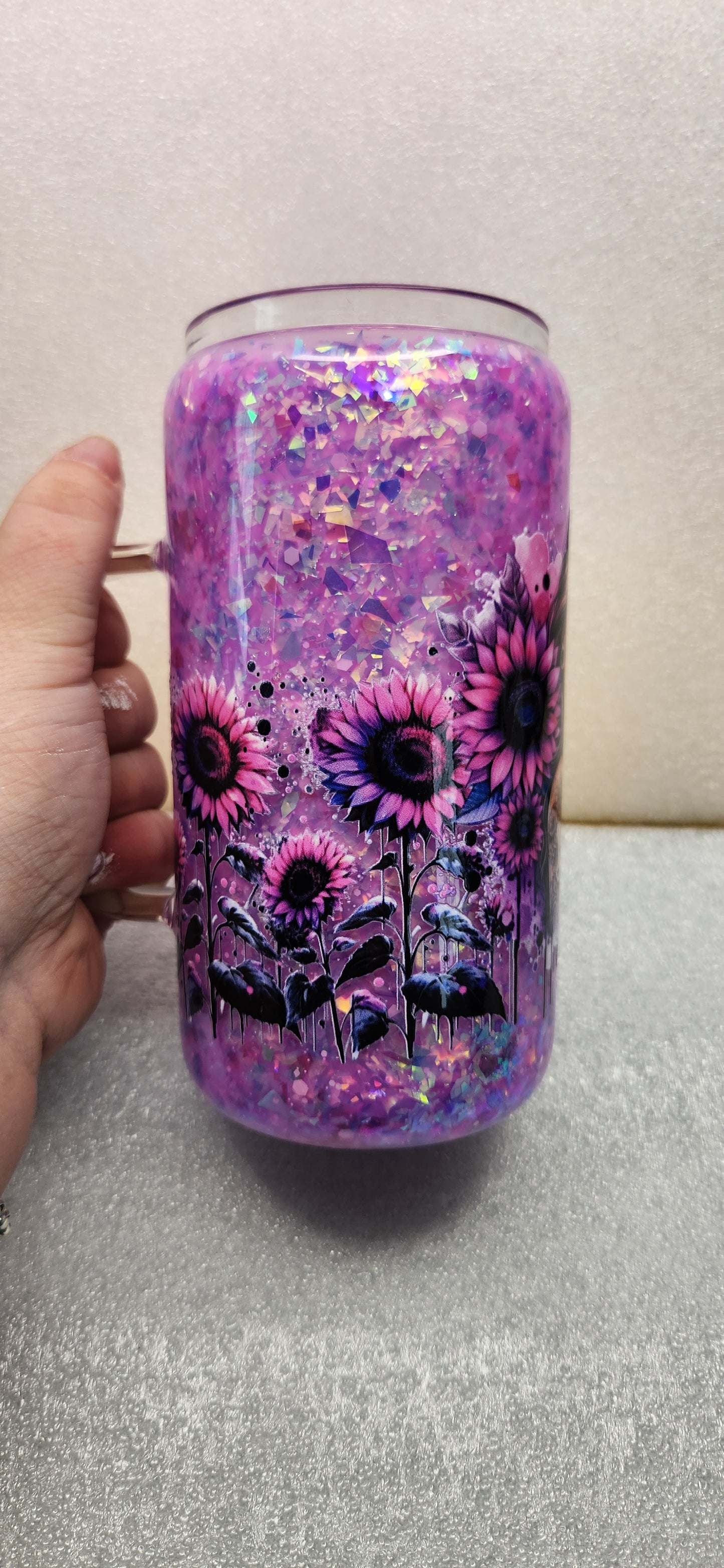 Purple Glass Tattoo Girl Snowglobe 16oz