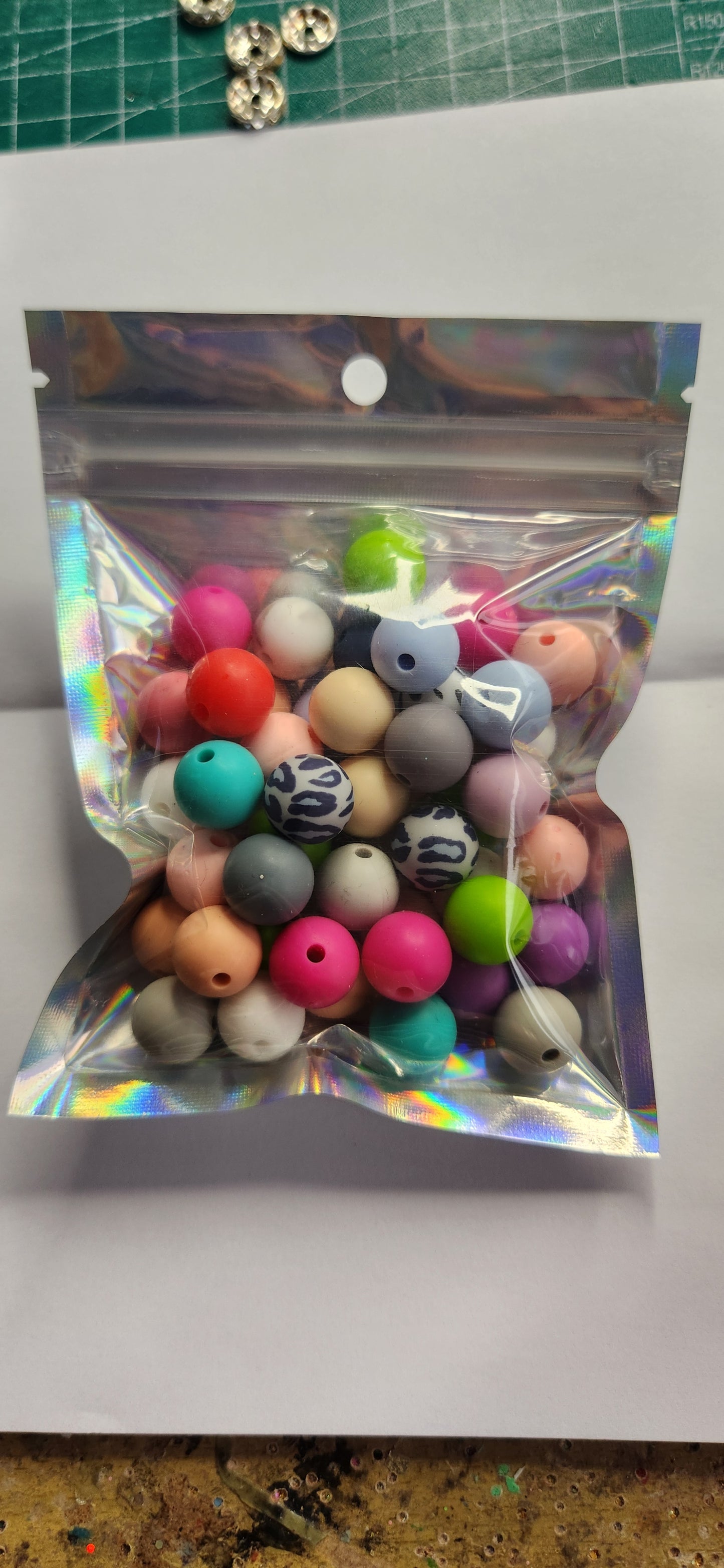 12mm silicone beads mixed 50pk