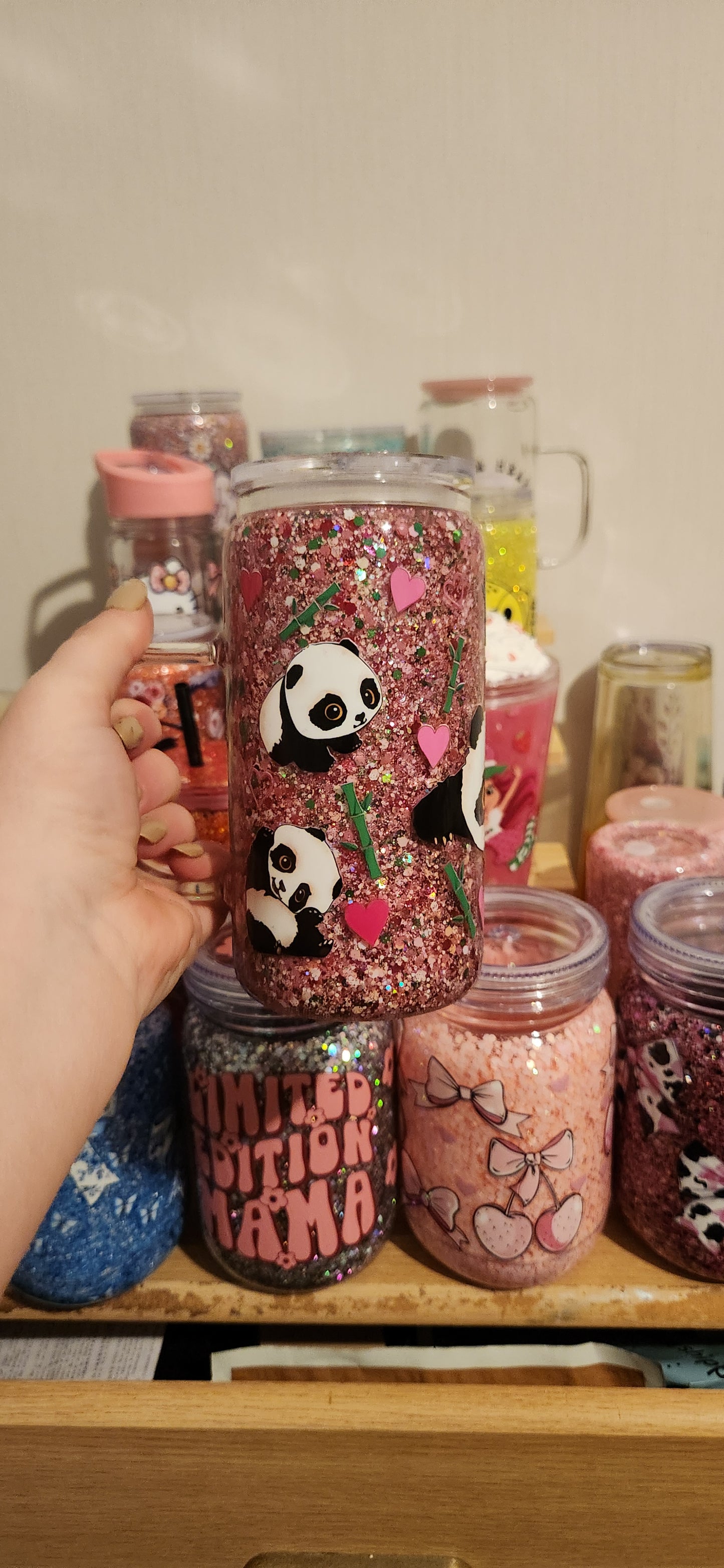 Custom 16oz glass handle