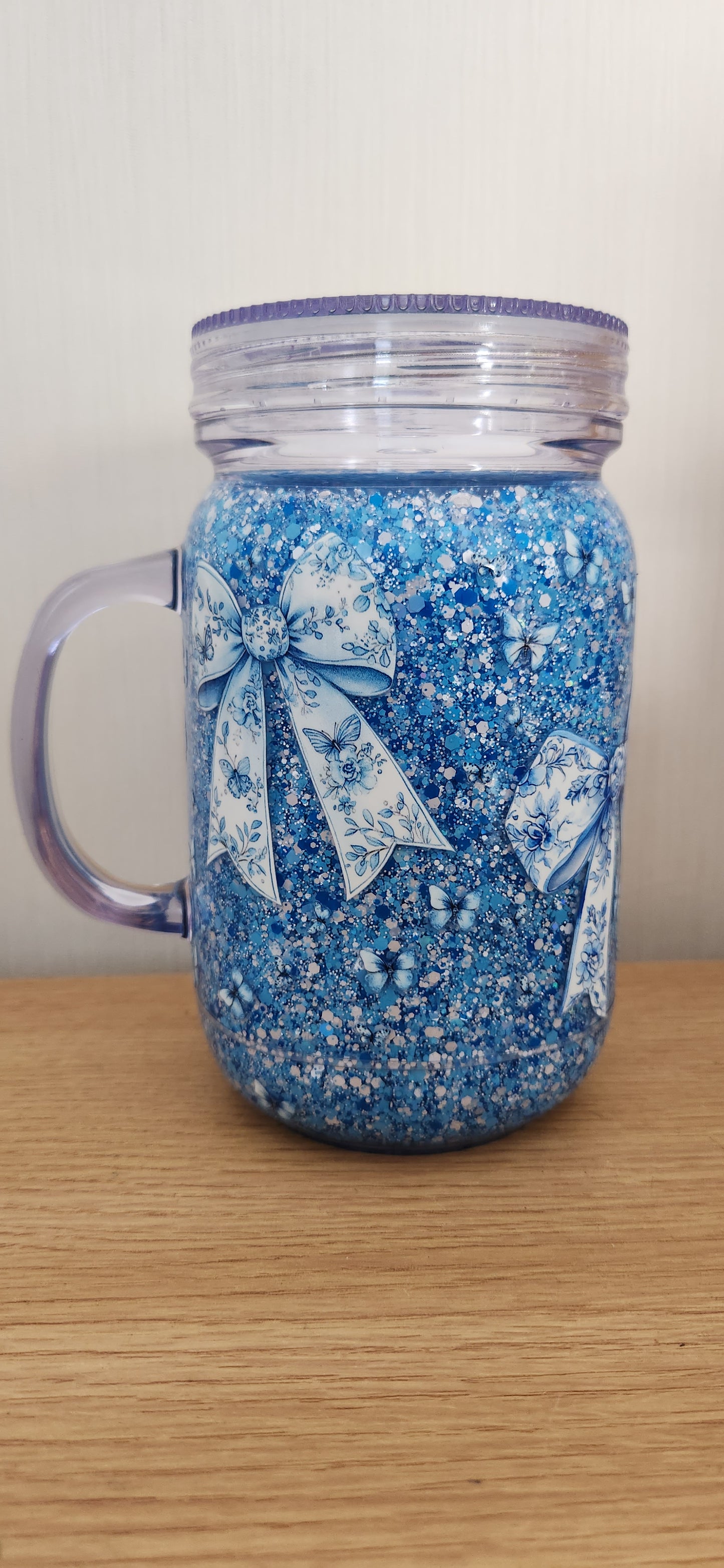 20oz Custom Mason Jar Snowglobe