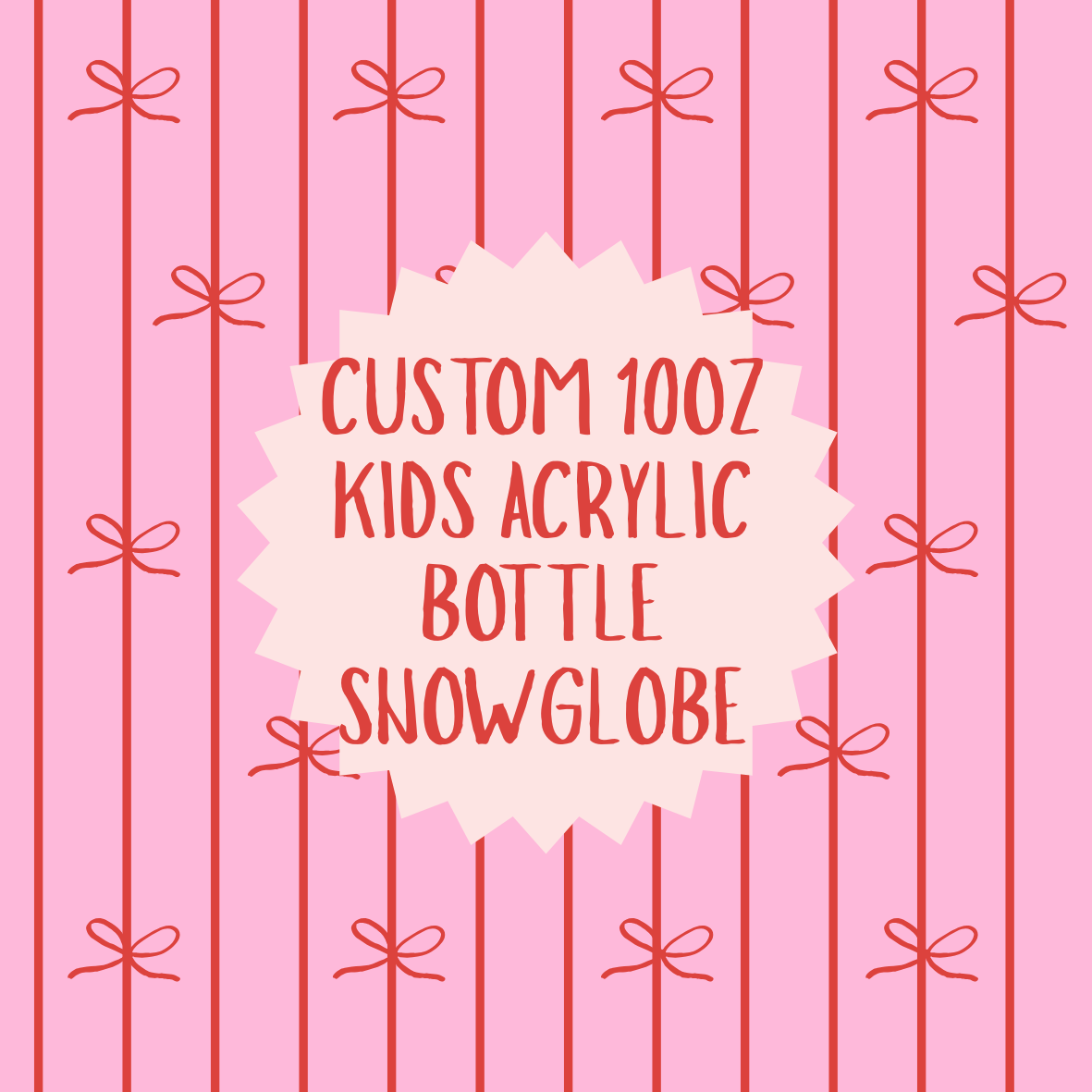Custom Snow Globe Kids Bottle