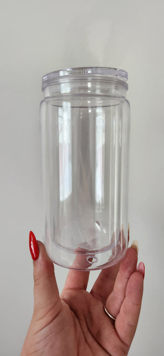 16oz acrylic snowglobe tumbler